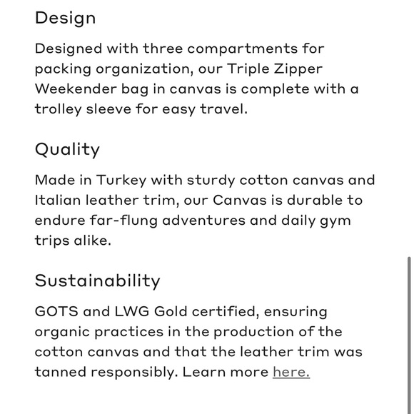 Cuyana Triple Zipper Leather/Canvas Weekender - Picture 6 of 12